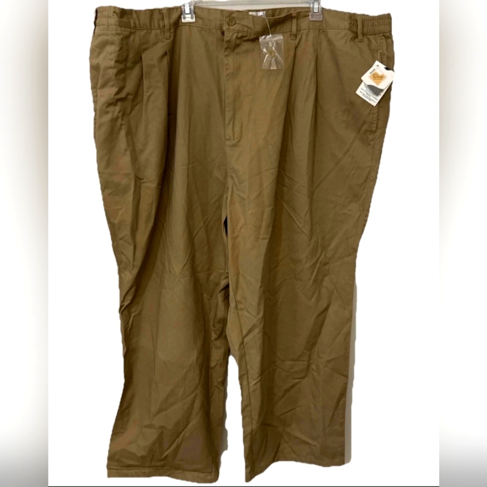 KING SIZE Men’s Khaki/Dress Pants Pleated Size 54/38 NWT Side Elastic
